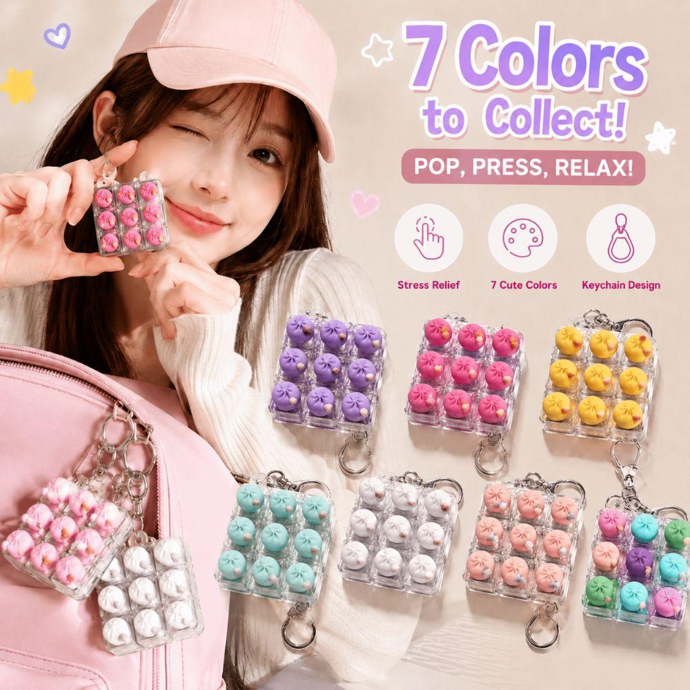 Foods Clicker Anti-stress Toy Pendant Stress Relief Calming Keychain Keys Children Adults