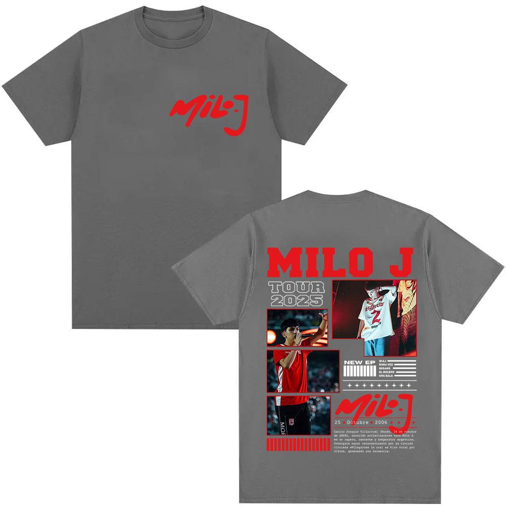 Rapper Milo J Tour 2025 Graphic Tshirt Unisex Hiphop Pop Music Shortsleeved Fashion Summer Print 100 Pure Cotton Tshirt