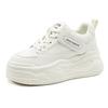 Fashion 8.5CM Women's Breathable Mesh Sneakers Autumn New Style Versatile Thick Bottom Casual Sports White Shoes Comfortable All Match