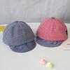 Летняя хлопковая детская шапка, милая повседневная полосатая шапочка для мальчика, мягкая козырек, детские солнцезащитные шапки для девочек