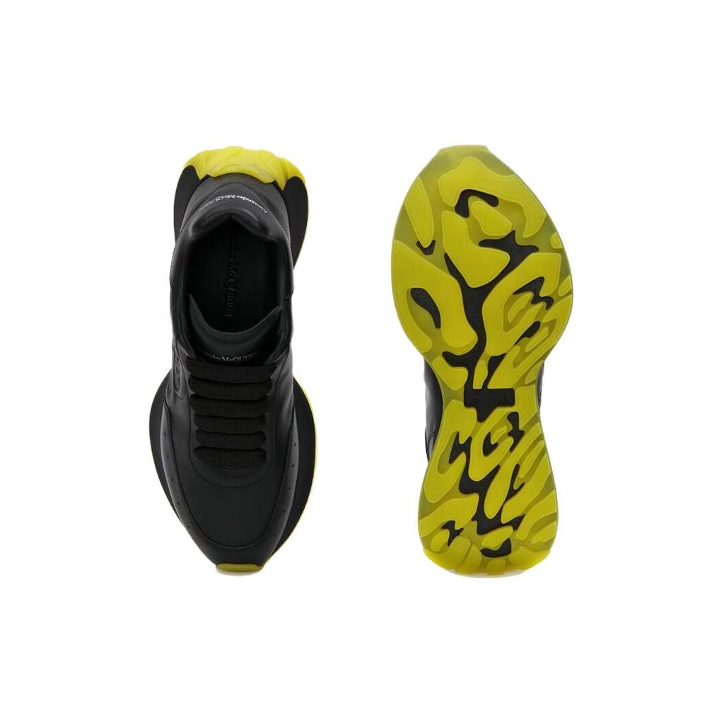 Alexander McQueen Sprint Runner Black Yellow 705076WIC981554