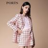 PORTS Women's Double-Breasted Plaid Jacket