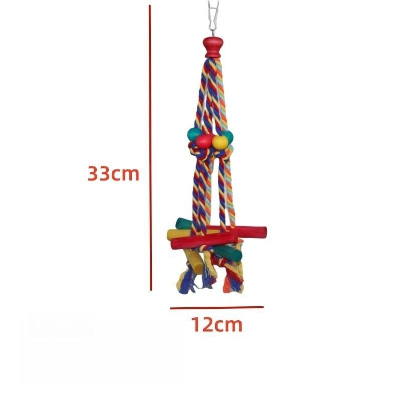 Bird Toys, Parrots, Cotton Rope, Colored Pearls, Wooden Blocks, Strings, Boredom Relieves, Hair Bite Relieves, Bird Supplies
