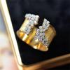 Luxury Micro Inlaid Zircon Gold Ring Couples Universal For Both Men and Women