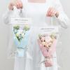 100PCS Flower Packing Box Transparent PVC Flower Bouquet Bag Florist Decoration Long Tote Party Gifts Wrapping Handbag