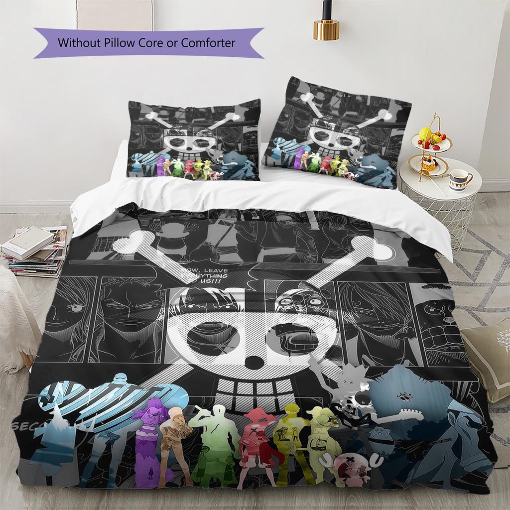 One Piece Pattern Bedding Quilt Set Home Decoration Gift (1 * duvet cover + 2 * pillowcase without core).xwn