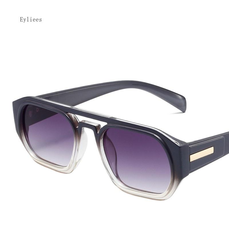 Новые ретро квадратные солнцезащитные очки с двойной переносицей для женщин и мужчин, модные, с цветной оправой, солнцезащитные очки, шасы, UV400, очки, оптом