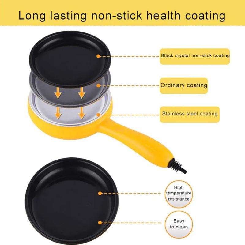 Многофункциональная электрическая яйцеварка, с антипригарным покрытием и автоматическим отключением, бытовая сковорода для приготовления на пару/жарки (Мини-машина для приготовления завтрака)