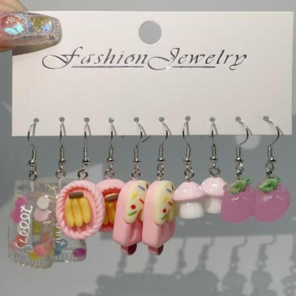 Симпатичные серьги-капли из смолы, комплект серег для женщин, серьги-крючки с цветами, бабочками и лягушками, аксессуары, ювелирные изделия