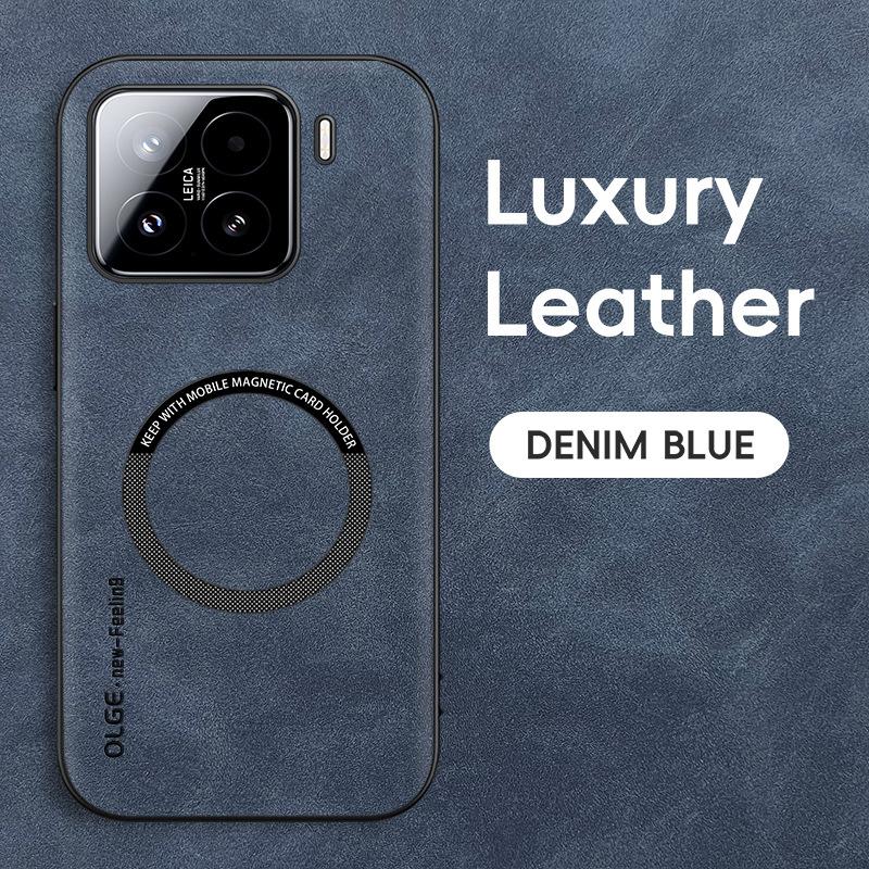 Luxury Leather Phone Cases For Xiaomi 14T Pro Magnetic Shockproof Case For Xiaomi 15 12T Pro Soft Frame For Magsafe Matte Cover