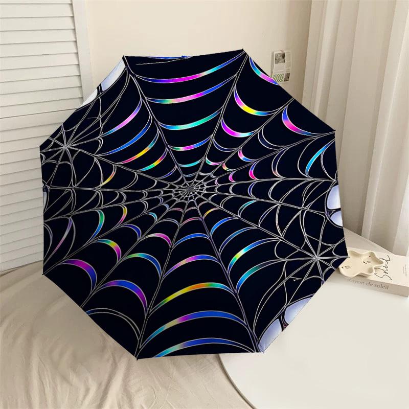 1PC spiderweb pattern Automatic Open/Close Umbrella Compact Folding Umbrella with 8-Rib Shaft lightweight esign, Highquality Fabric1146A