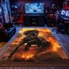 Running horse fire sunset crystal velvet rug bedroom living room decorative carpet animal art dynamic design soft anti slip rug