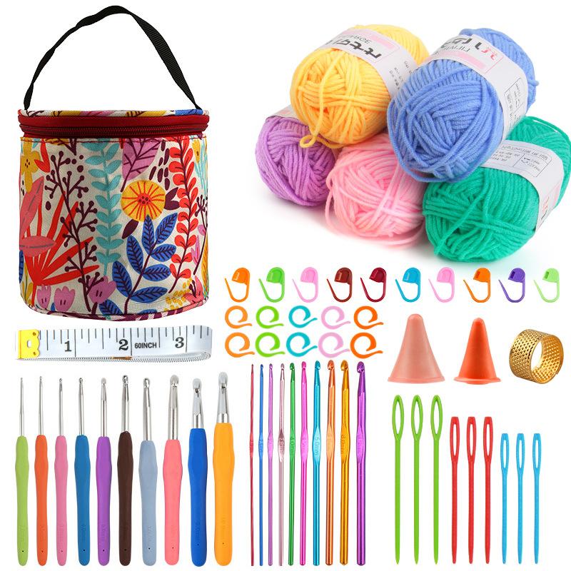 Crochet Kniting Bag Handmade DIY Set Doll Material Yarn Ball Weaving Craft