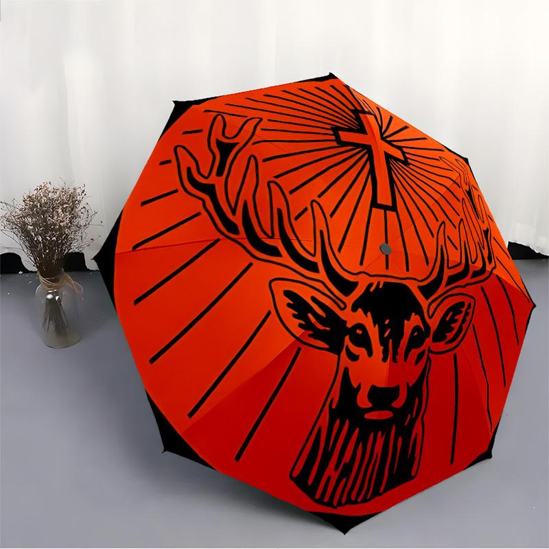 1pc Jagermeister Automatic Open/close, Portable Folding Umbrella for Women & Men,Compact Parasol, Outdoor Accessory,, Durable Frame yy250809205