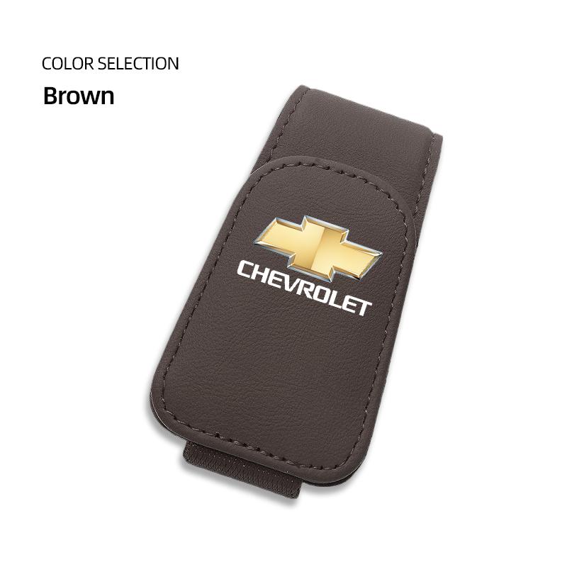AABJU1 Car Leather Glasses Clip Sun Visor Ticket Card Storage Clamp For Chevrolet Cruze Malibu Colorado Suburban Equinox Blazer Trax