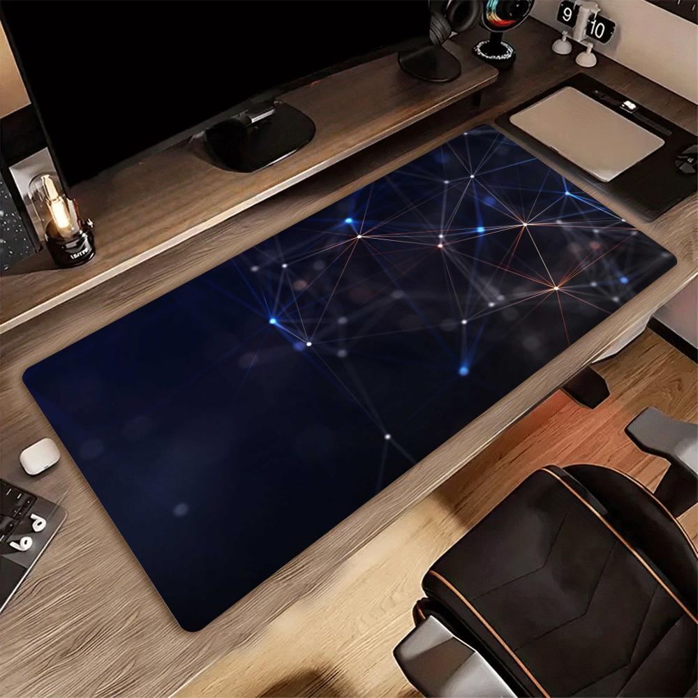 XXL Gaming Mouse Pad Digital Network Particle Tech Art Deskmat Non‑Slip Rubber Keyboard Mats Gamer Mousepad Desk Mats Mausepad