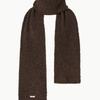 KUME Wool Blend Knitted Muffler, Brown