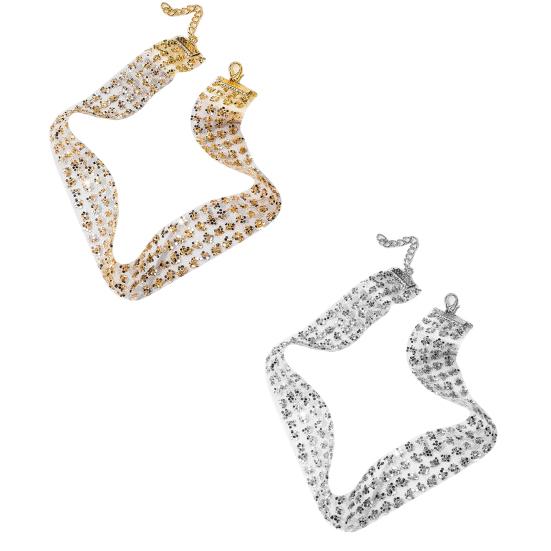 Прочное ожерелье-чокер с привлекательным портативным декором из пайеток