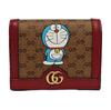 [Б/У] X Doraemon Коллаборация Винтажный Логотип Двойной Складной Держатель для Карт из Холста и Кожи - Очень Хорошее Состояние #1VJ2RPD