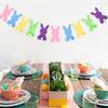 Милая гирлянда-баннер с кроликами Счастливой Пасхи для вечеринки, подвесные флажки из фетра, весеннее украшение для дома, товары для детской вечеринки по случаю дня рождения
