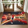 Crystal Velvet Square Rug Custom NameLamine Yamal Pattern Non Slip Home Floor Decor Rug