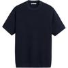 Solid Color Round Neck Simple Pullover Short Sleeve Knit Top Men Tops Blue 2621400-401