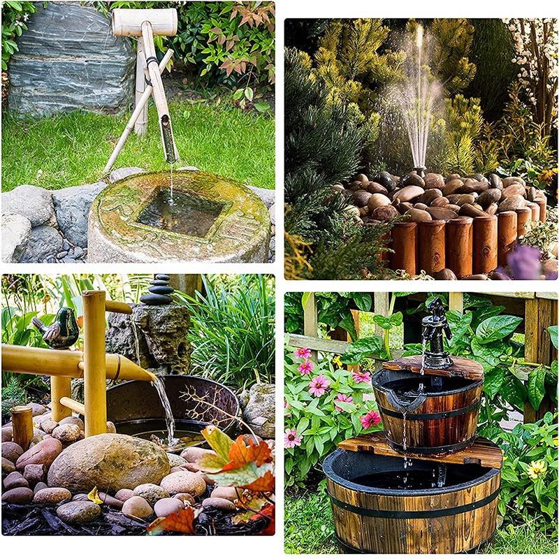 2.5W Solar Fountain Pump with 6Nozzles and 4ft Water Pipe Solar Powered Pump for Bird Bath Pond Garden Tool