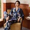 Весенне-осенняя женская пижама Ice Silk Thin Пижамный комплект с длинным рукавом Женская домашняя одежда Комплект