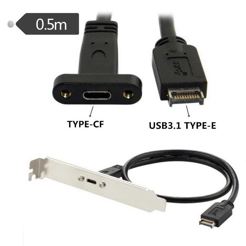 Ulyris USB Front Panel Header and Rear Panel Extension Bracket Male To Female Extension Cable 3.1 [45cm] Type-E Type-C