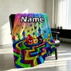 Custom Name Personalized Angry Birds Print Blanket, Home Decor, Bedroom, Sofa, Camping, Couch, Gifts for Birthday Christmas