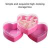 Пластиковая коробка для хранения украшений для ногтей в форме розового сердца с прозрачной крышкой, органайзер для хранения украшений для ногтей