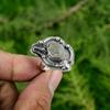 Wedding Gift For Her 925 Silver Natural Prehnite Rough Statement Adjustable Ring