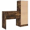 Desk with Drawers and Shelf 2 pcs Smoked Oak