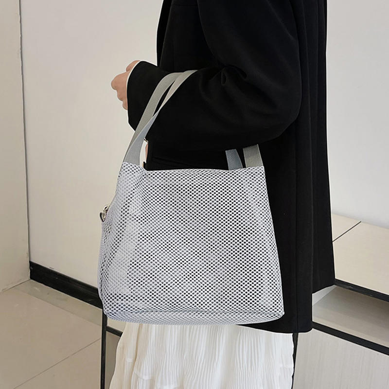 Zip Mesh Beach Swimming Tote Travel Toiletry Storage Bag Bathing Wash Handbag