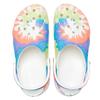 Crocs Classic Clog Lightweight & Comfortable Sneaker Sandals Women's Blue Orange Cloud Tie-Dye Print