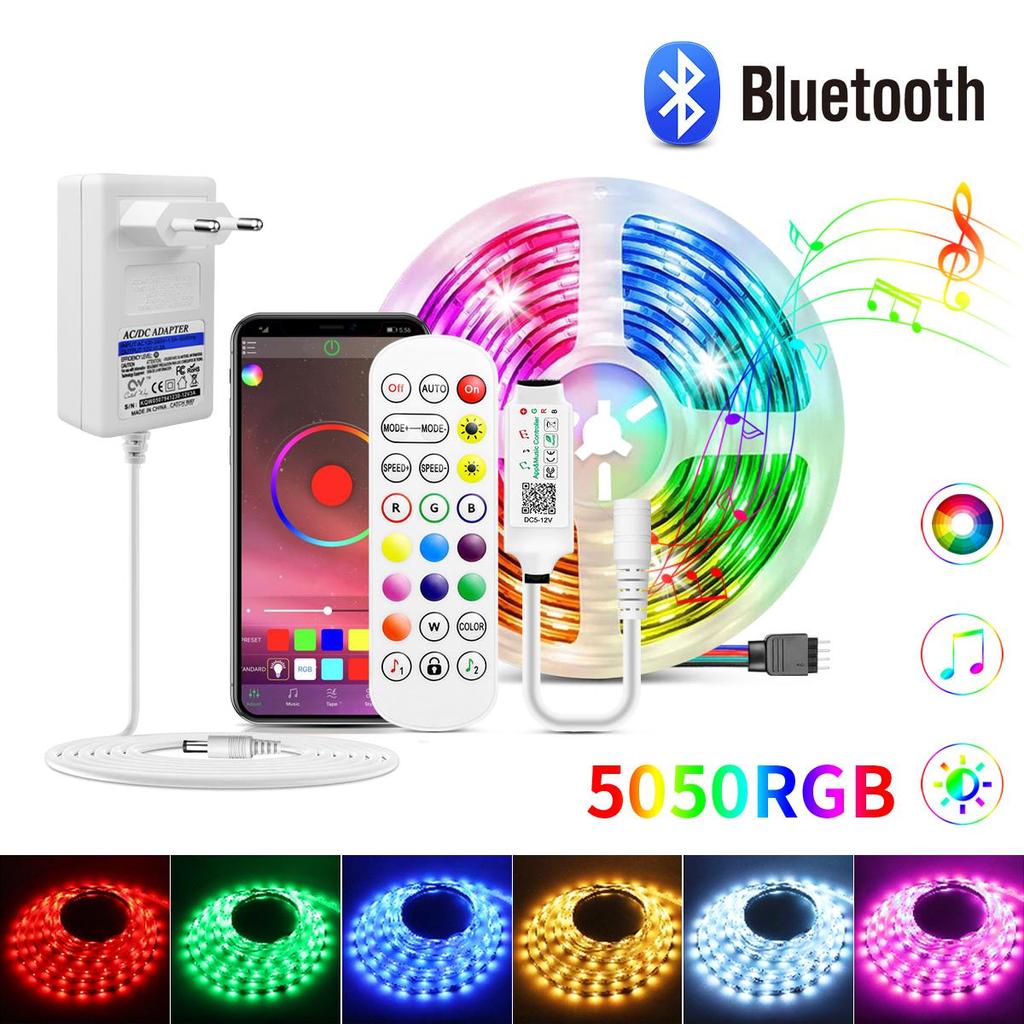 MALITAI 50FT Bluetooth светодиодные ленты Синхронизация музыки 5050 RGB SMD Красочные светодиодные ленты с пультом дистанционного управления телефоном DIY Светодиодные фонари для комнаты, кухни, ТВ-вечеринки