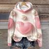 Women's Valentine's Day Printed Plush Warm Casual Jacket Sweater Winter Jacket