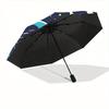1pc Space Adventure Automatic Umbrella   Auto Open/Close Folding Umbrella with  8 Rib Frame, 3 Fold Compact Umbrella for Men & Women, 139