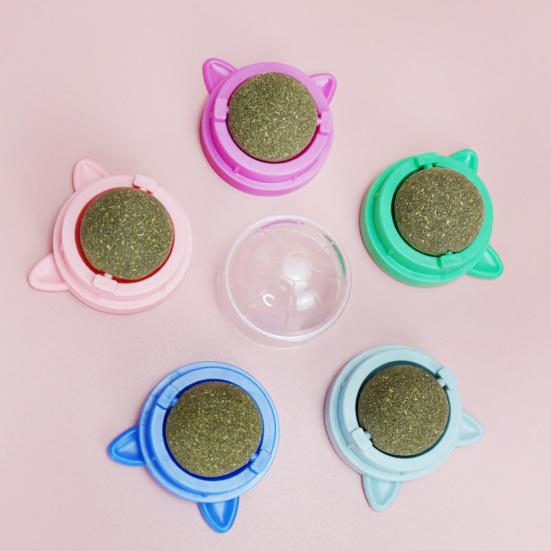 Cat Licking Toy Rotating Wall-mounted with Stickers Natural Materials Self-adhesive Increase Appetite Teeth