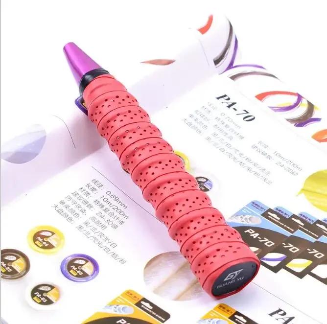 10 шт. дышащие 0,75 мм напульсники для теннисной ракетки, противоскользящая перфорированная впитывающая лента для ручек, накладки для бадминтона