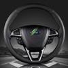 DIY Hand-Stitched Sofe Black Genuine Leather Car Steering Wheel Cover For Ford Fusion Mondeo 2013 2014 EDGE 2015