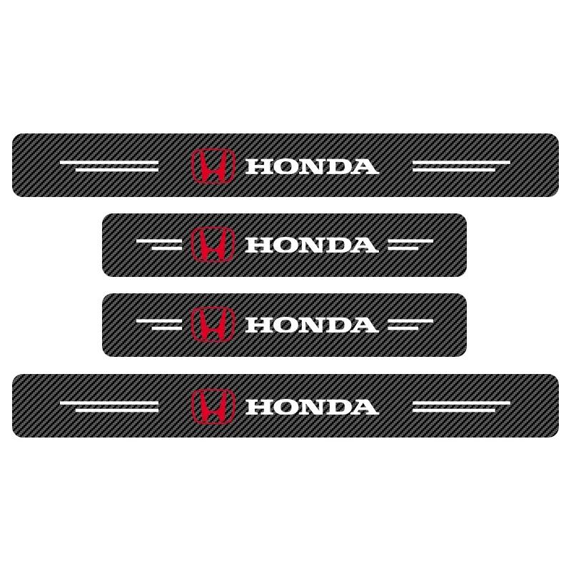Подходит для автомобиля Новая Honda 4 шт. Автомобильная наклейка из углеродного волокна Водонепроницаемые наклейки на пороги дверей автомобиля Для Honda Civic Jazz Accord Pilot Passp