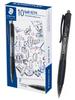 Staedtler Выдвижная шариковая ручка, 0,7 мм (F), Черные чернила, упаковка 10 штук, ball4274 [Параллельный импорт]