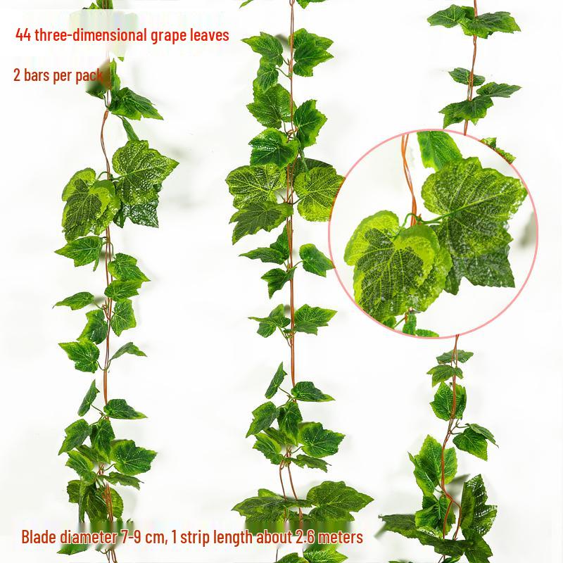 Зеленая искусственная виноградная лоза для декора стен в помещении и на балконе