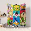 1pc Looney Tunes Flannel Throw Blanket Lightweight Soft Warm All Season Blanket for Sofa, Bed, Travel,L1029025