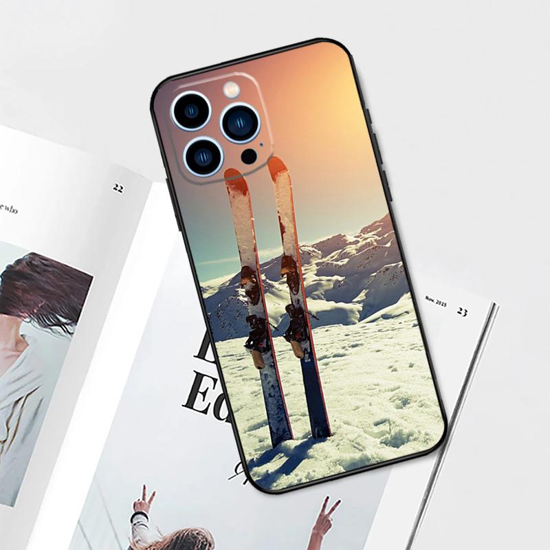 Лыжи Снег Сноуборд Чехол для лыж Для iPhone 17 Pro Max 14 13 12 11 15 16 Pro Max mini 15 Plus 16e 17 Air Чехол для телефона