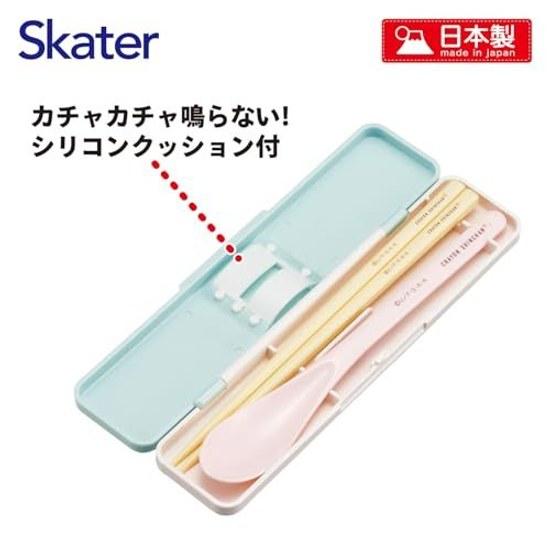 Skater chopsticks spoon set bento adult combination 18cm non-noisy made Japan Crayon Shin-chan pastel star CCS3SA-A