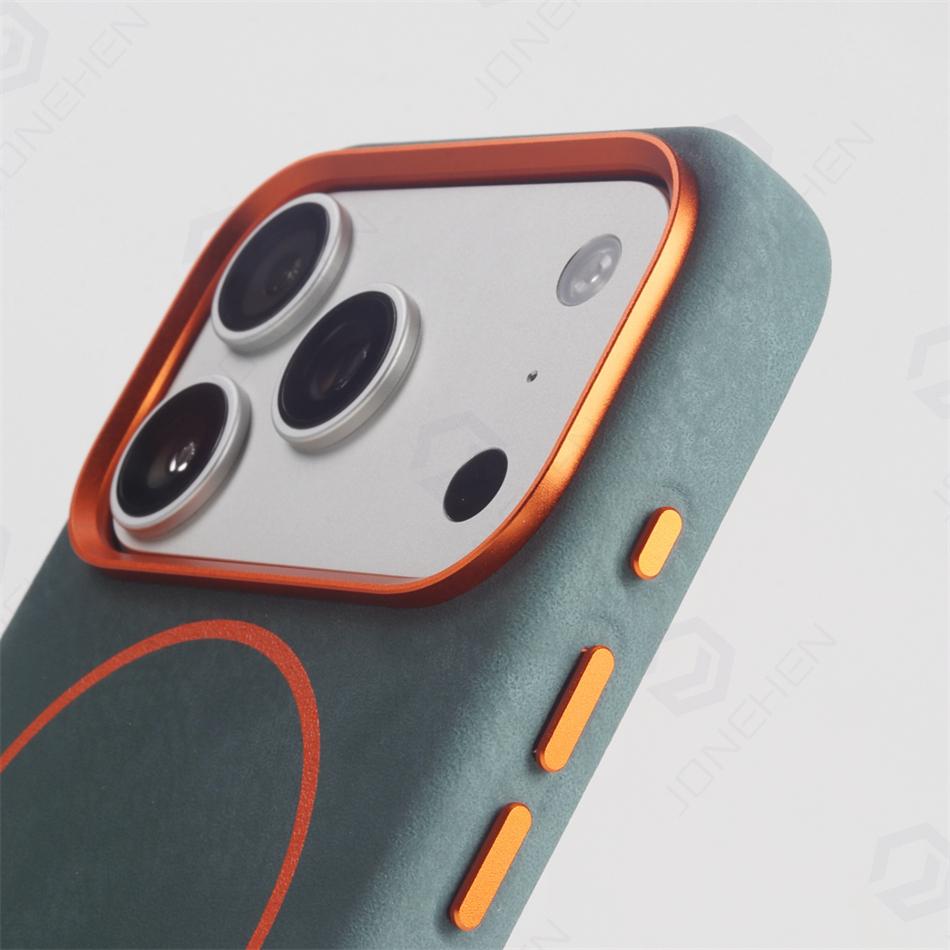 Для Премиальный кожаный магнитный чехол для Для Iphone 17 Air 16 14 1 13 16 Pro Max Сплав Лен Ударопрочный Текстура кожи Скраб Покрытие