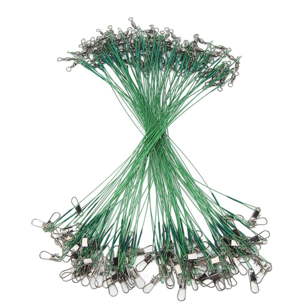 100 шт. Рыболовные вертлюжки с застежкой, антикоррозийные, из жесткой стальной проволоки, для морской воды, 20 см 7,9 дюйма