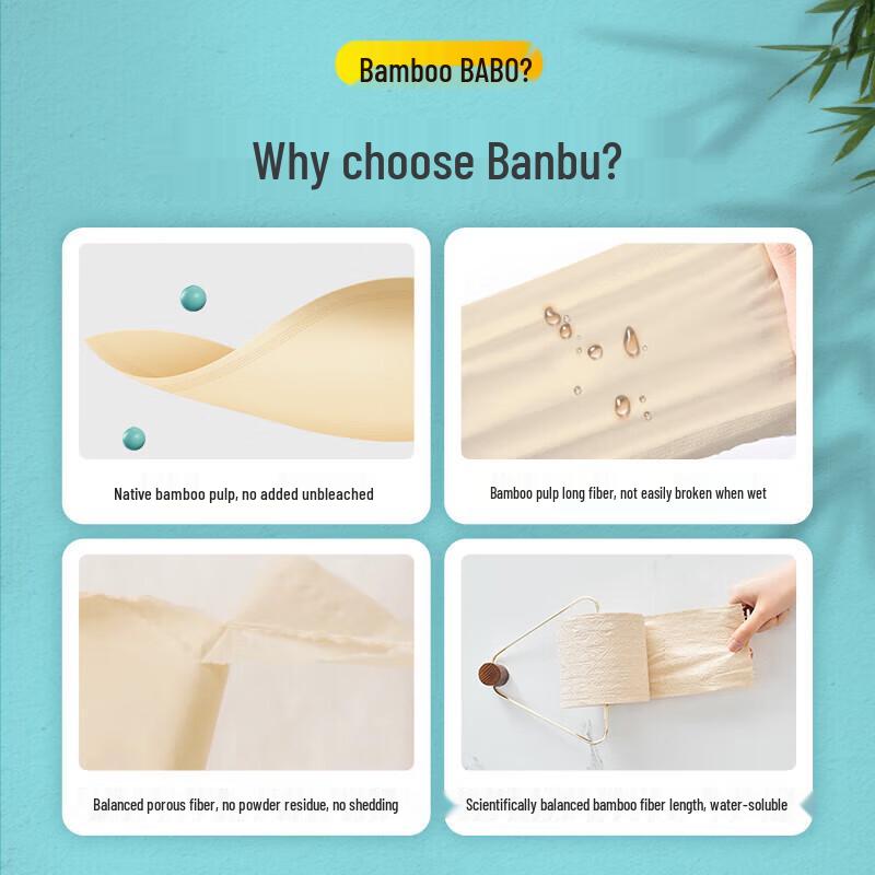 Banbu Натуральная бамбуковая 3-слойная туалетная бумага